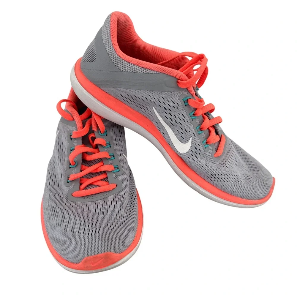 Nike Flex Experience RN 5 Wolf Grey Hyper Orange Running Shoes 830751-003 Mens 7